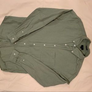 slim fit sage button up